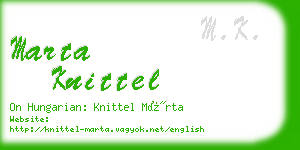 marta knittel business card